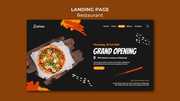 Sjabloon voor bestemmingspagina voor Italiaans eten restaurant