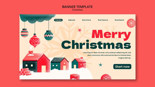 Gratis PSD sjabloon voor bestemmingspagina voor kerstviering