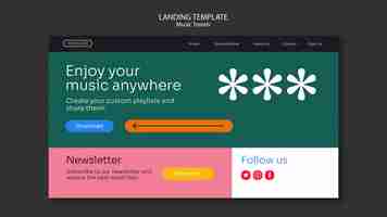 Gratis PSD sjabloon voor bestemmingspagina voor muziekstreamingplatform