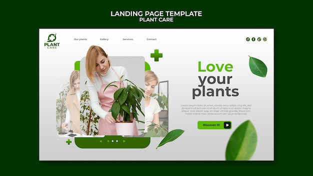 Gratis PSD sjabloon voor bestemmingspagina voor plantenverzorging