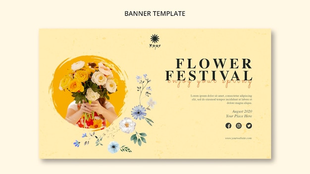 Sjabloon voor bloem festival concept spandoek