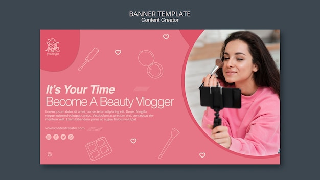 Gratis PSD sjabloon voor content creator-banner