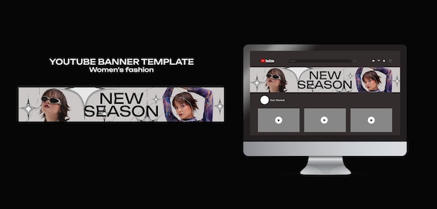 Gratis PSD sjabloon voor damesmode youtube-banner