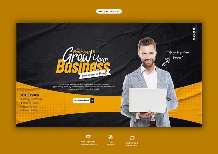 Sjabloon voor digitaal marketingbureau en zakelijke webbanner