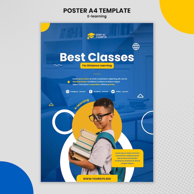 Gratis PSD sjabloon voor e-learningposters