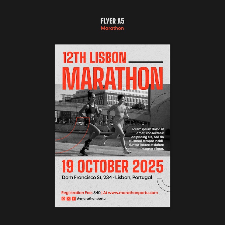 Gratis PSD sjabloon voor een marathon