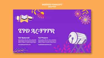 Gratis PSD sjabloon voor eid-al fitr horizontale banner