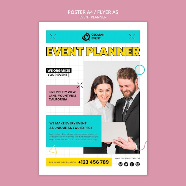 Sjabloon voor evenementposter organiseren