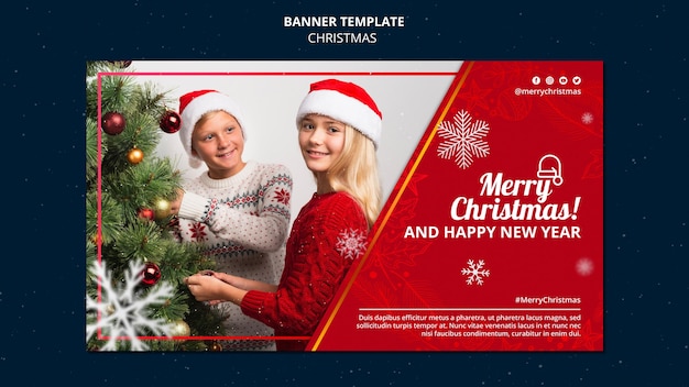 Gratis PSD sjabloon voor feestelijke kerstbanner