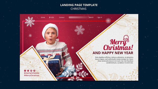 Sjabloon voor feestelijke kerstbestemmingspagina's