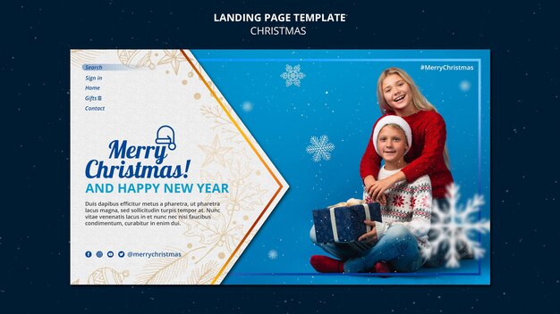 Sjabloon voor feestelijke kerstbestemmingspagina's
