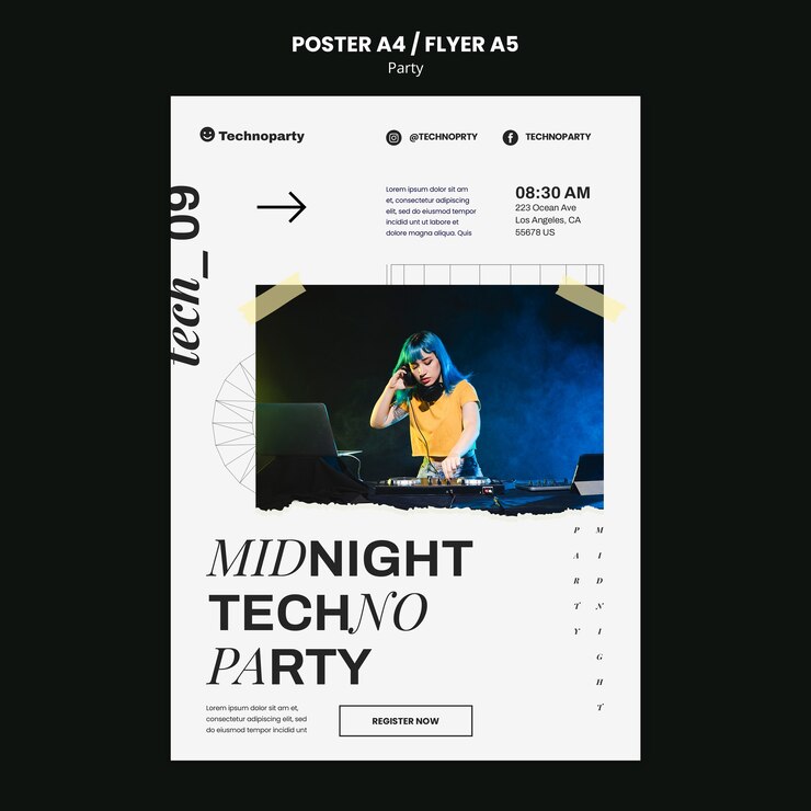 Gratis PSD sjabloon voor feestviering poster
