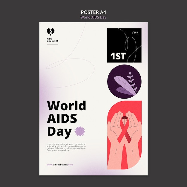 Gratis PSD sjabloon voor folder met verloop wereld aids dag