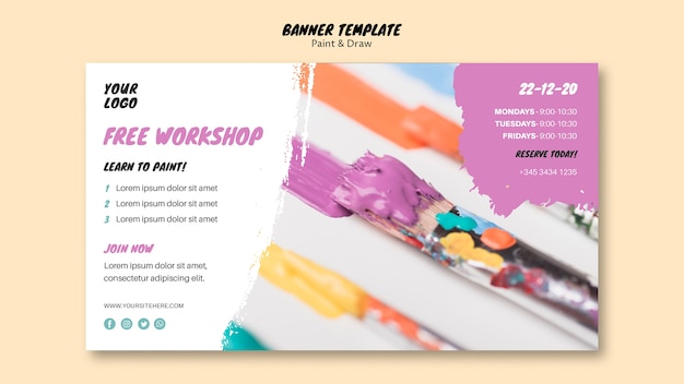 Gratis PSD sjabloon voor gratis workshop-spandoek