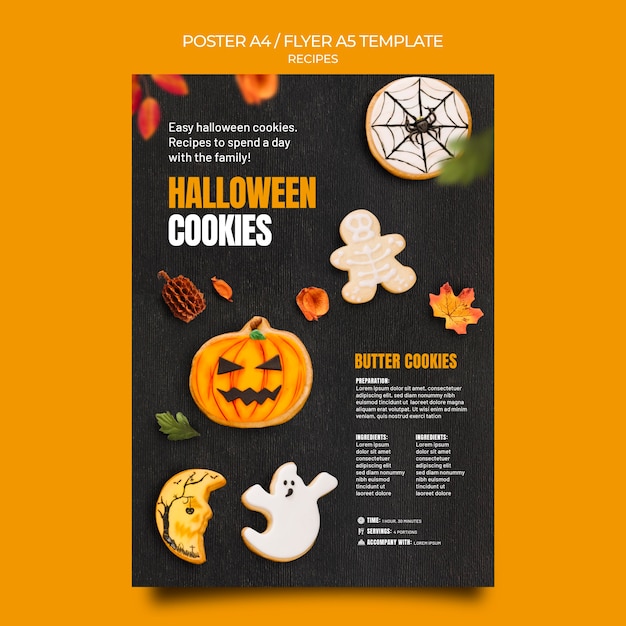 Sjabloon voor Halloween-koekjesposter