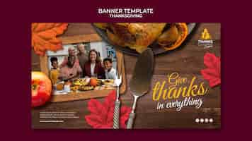 Gratis PSD sjabloon voor horizontale banner van happy thanksgiving day