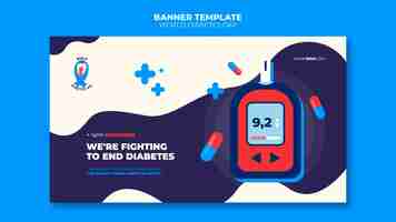 Gratis PSD sjabloon voor horizontale banner voor creatieve werelddiabetes