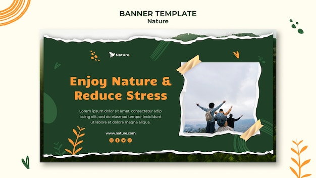 Gratis PSD sjabloon voor horizontale spandoek natuur