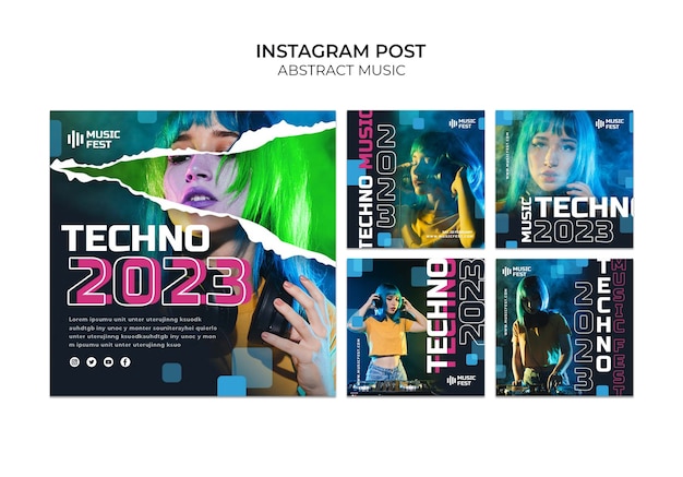 Gratis PSD sjabloon voor instagram-berichten voor muziekshows