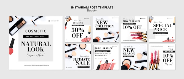 Gratis PSD sjabloon voor instagram-berichten voor schoonheidszaken