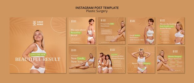 Gratis PSD sjabloon voor instagram-posts van plastische chirurgie