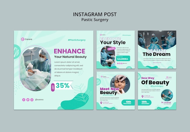 Gratis PSD sjabloon voor instagram-posts van plastische chirurgie
