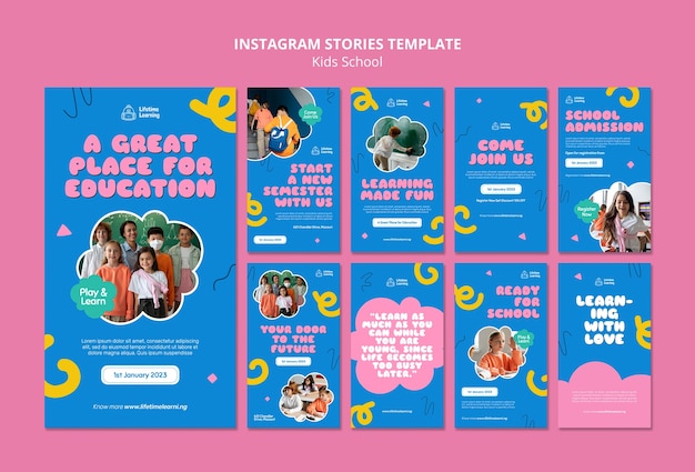 Gratis PSD sjabloon voor instagram-verhalen voor kinderen