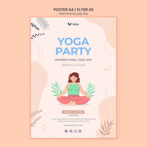 Gratis PSD sjabloon voor internationale yogadag-poster