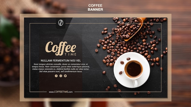 Gratis PSD sjabloon voor koffie concept-spandoek