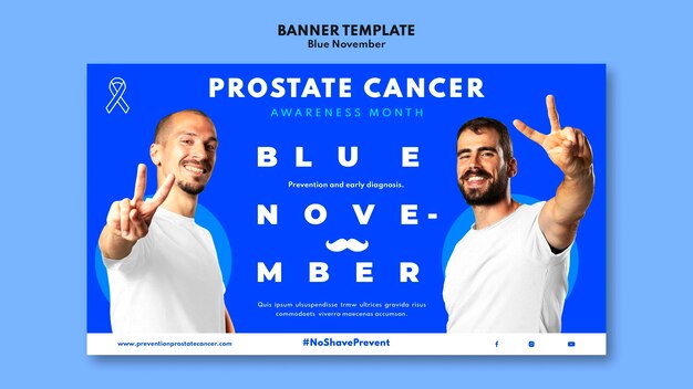Sjabloon voor landingspagina's voor bewustzijn van prostaatkanker met blauwe details