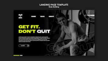 Gratis PSD sjabloon voor landingspagina's voor bodybuilding