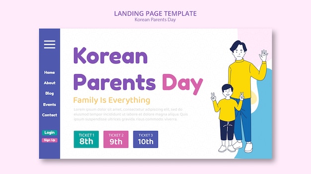 Sjabloon voor landingspagina's voor koreaanse ouders