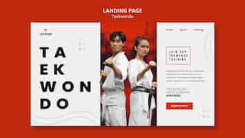 Gratis PSD sjabloon voor landingspagina's voor taekwondo-oefeningen