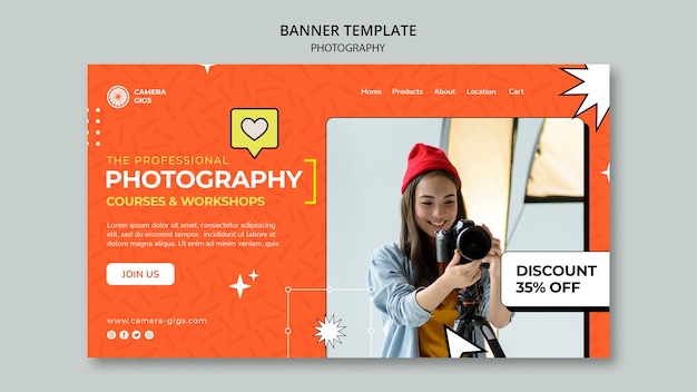 Sjabloon voor landingspagina's voor workshop fotografielessen