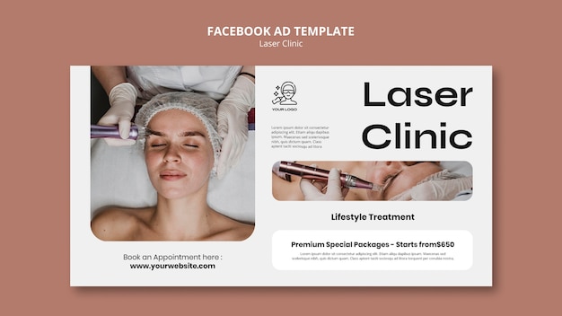 Gratis PSD sjabloon voor laserkliniek in plat ontwerp