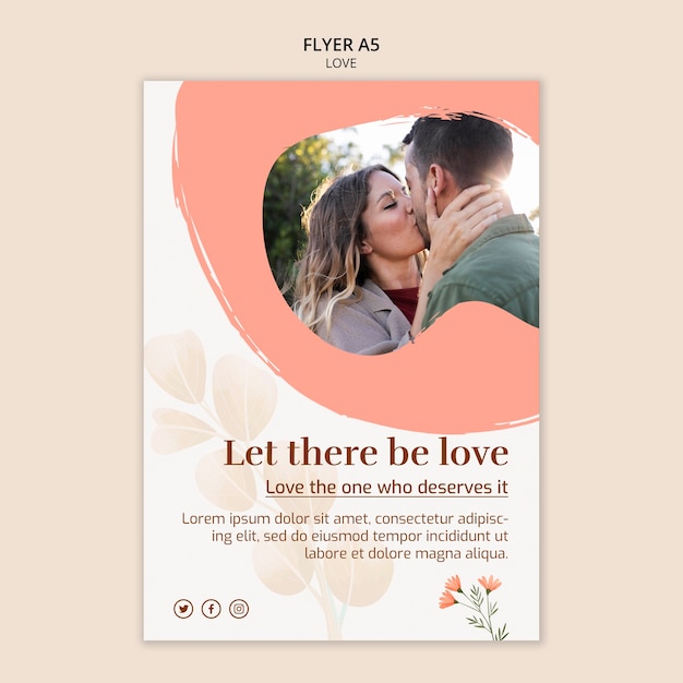 Gratis PSD sjabloon voor liefdesflyer