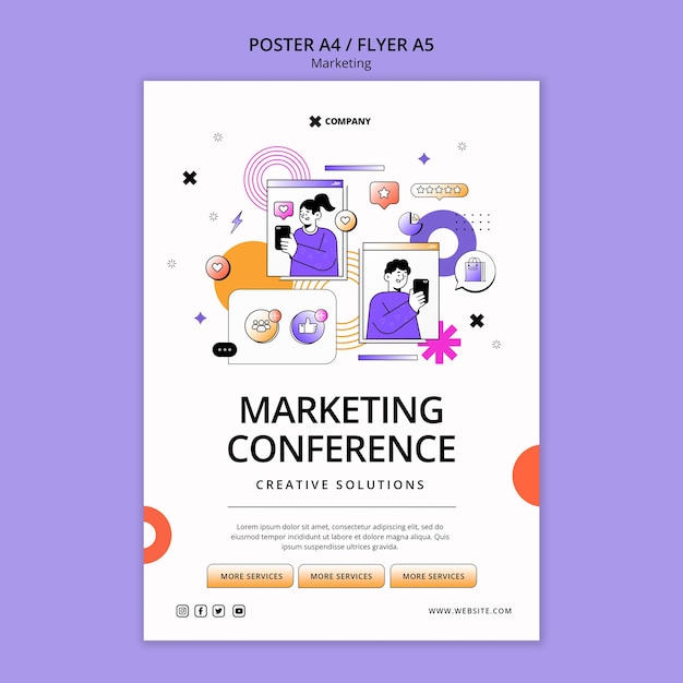 Gratis PSD sjabloon voor marketingstrategie-poster