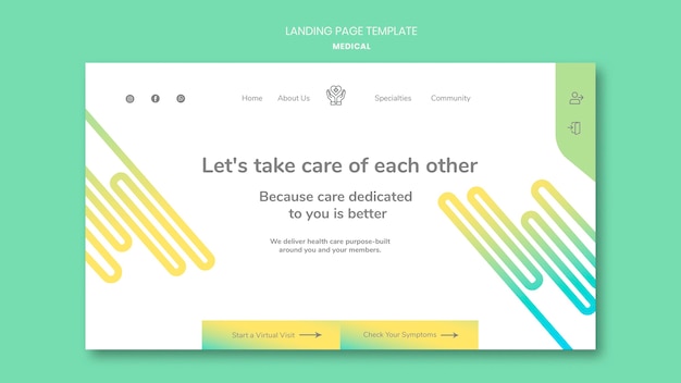 Gratis PSD sjabloon voor medische bestemmingspagina