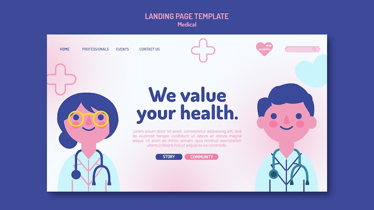 Gratis PSD sjabloon voor medische bestemmingspagina