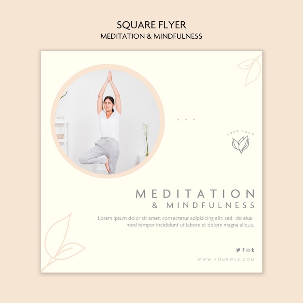 Sjabloon voor meditatie en mindfulness flyer