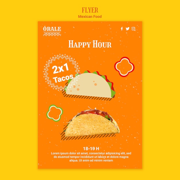 Gratis PSD sjabloon voor mexicaans eten flyer