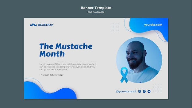 Sjabloon voor minimalistisch blauw november-banner