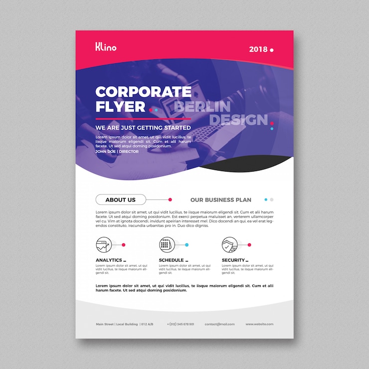 Gratis PSD sjabloon voor moderne corporate flyer