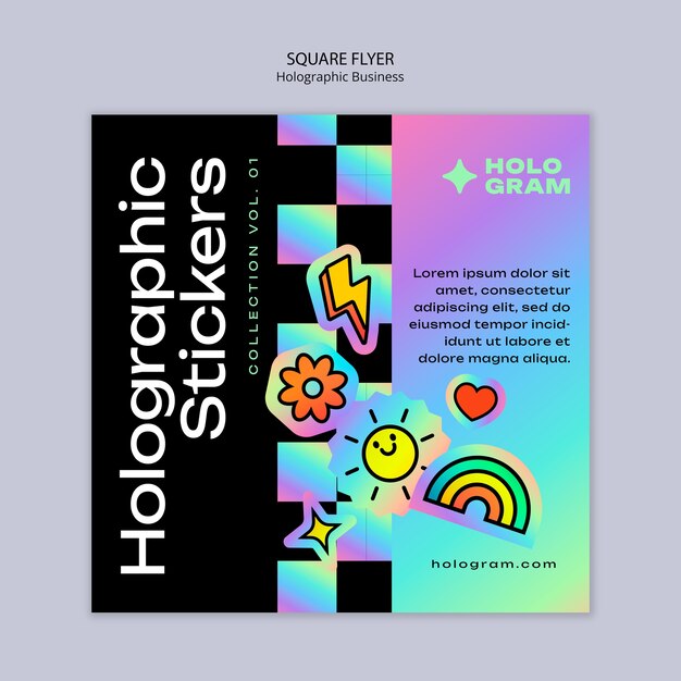 Sjabloon voor plat ontwerp holografische stickers