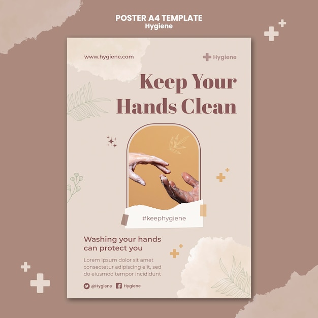 Gratis PSD sjabloon voor platte hygiëneposter