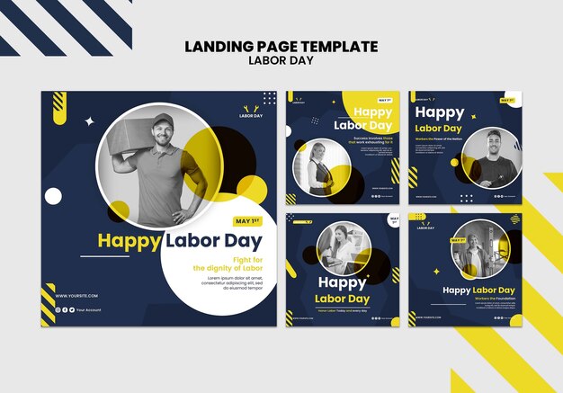 Sjabloon voor platte ontwerpdag van de arbeid
