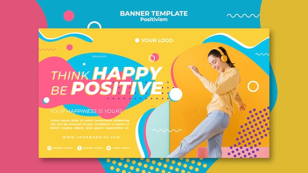 Gratis PSD sjabloon voor positivisme concept-spandoek