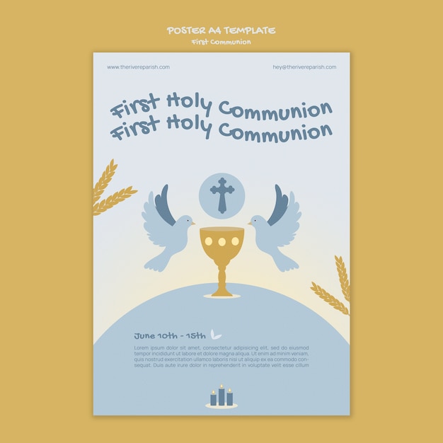 Gratis PSD sjabloon voor poster eerste communie