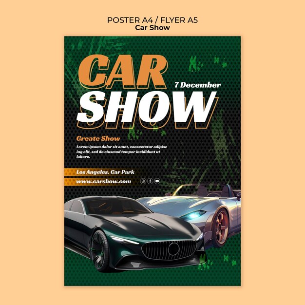 Sjabloon voor poster voor autoshow