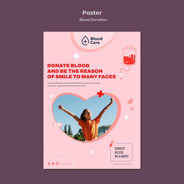 Gratis PSD sjabloon voor poster voor bloeddonatie